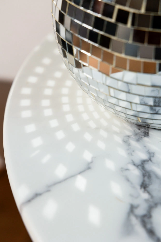 Disco Ball Table Lamp in Silver