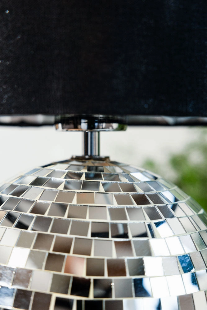 Disco Ball Table Lamp in Silver