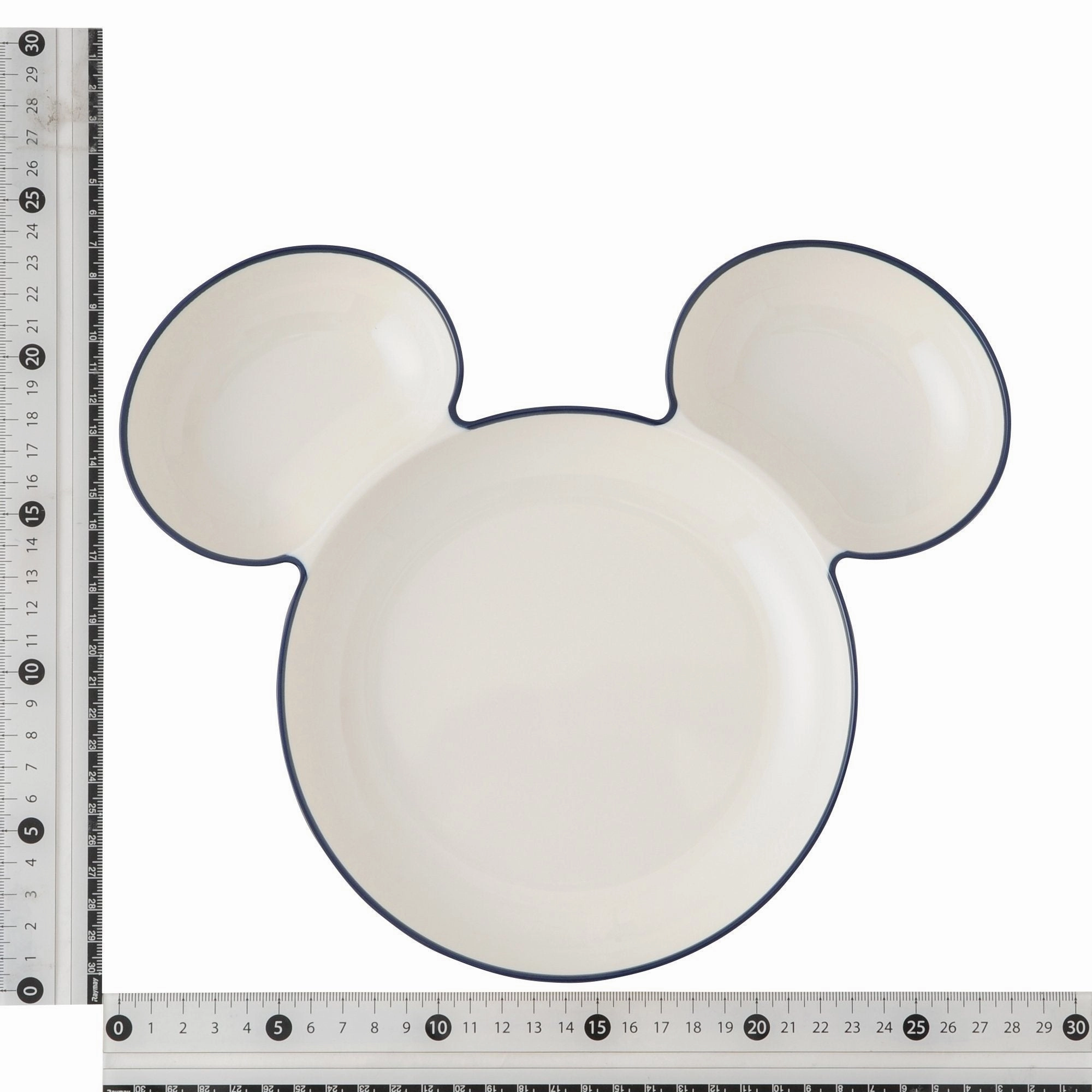 Disney Mickey Melamine Plate Rim Ivory X Navy