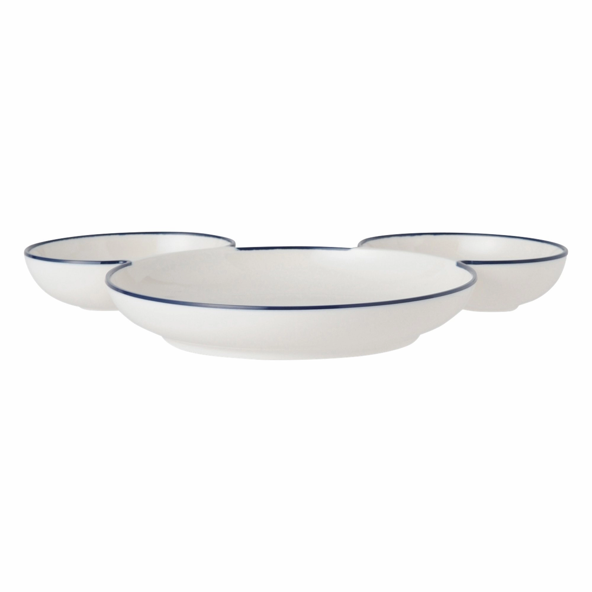 Disney Mickey Melamine Plate Rim Ivory X Navy