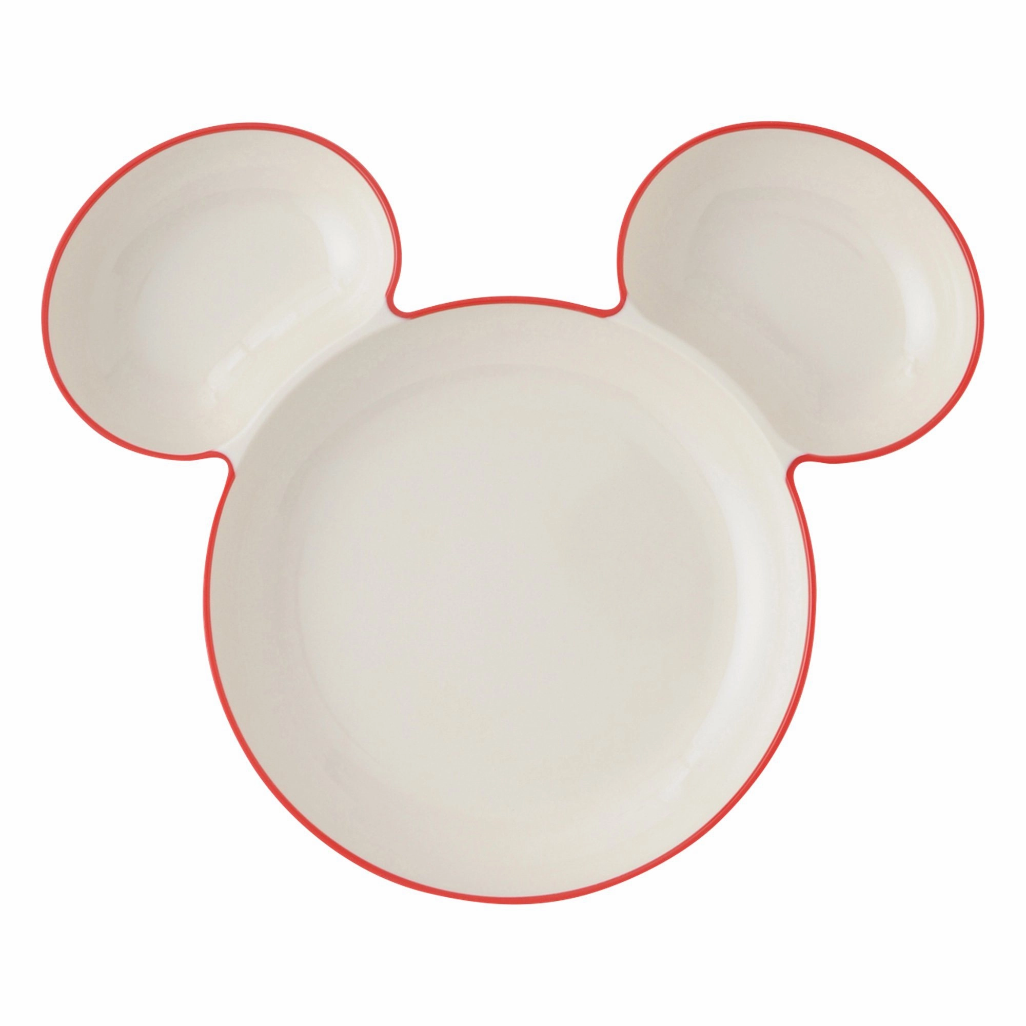 Disney Mickey Melamine Plate Rim Ivory X Redhand-painted ceramic bowl
