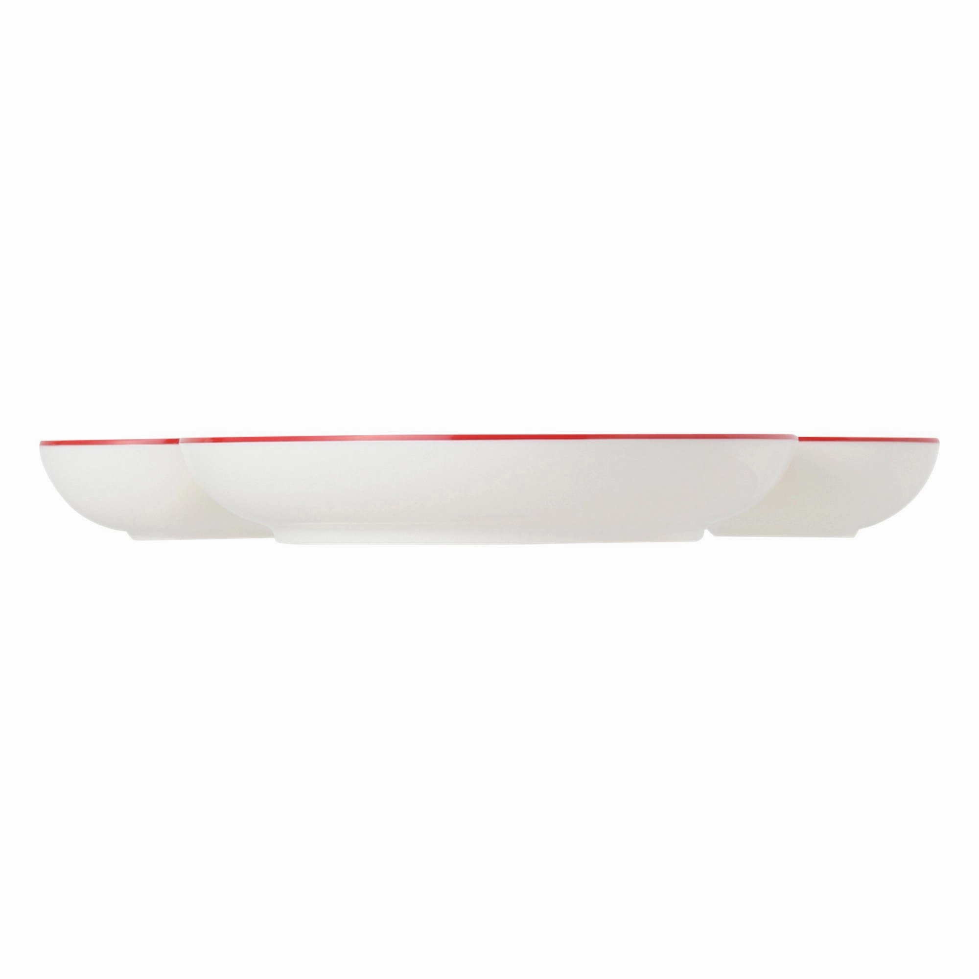 Disney Mickey Melamine Plate Rim Ivory X Red