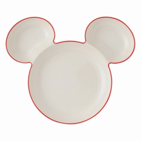 Disney Mickey Melamine Plate Rim Ivory X Redhand-painted ceramic bowl