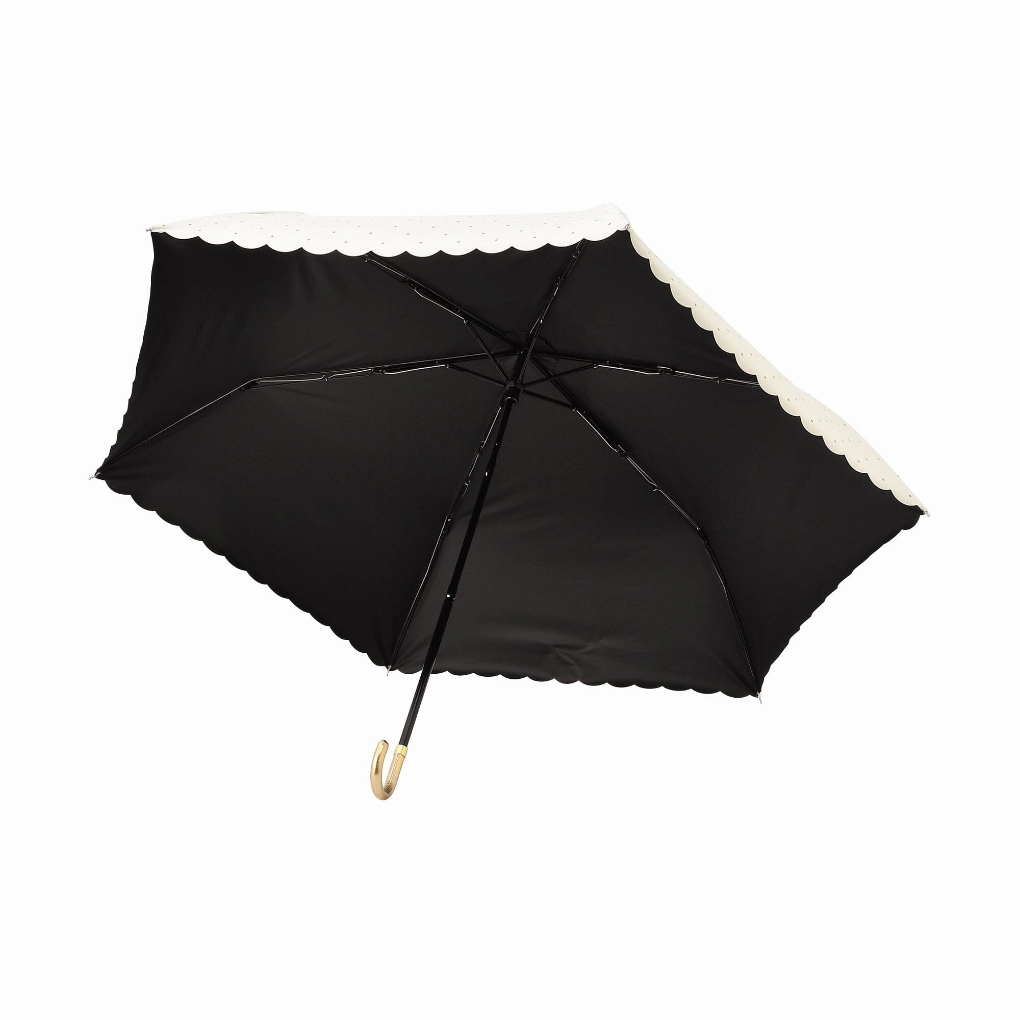 Dot Glitter Heat Cut Folding Umbrella 50Cm White (For Both Sunny And Rainy Days)