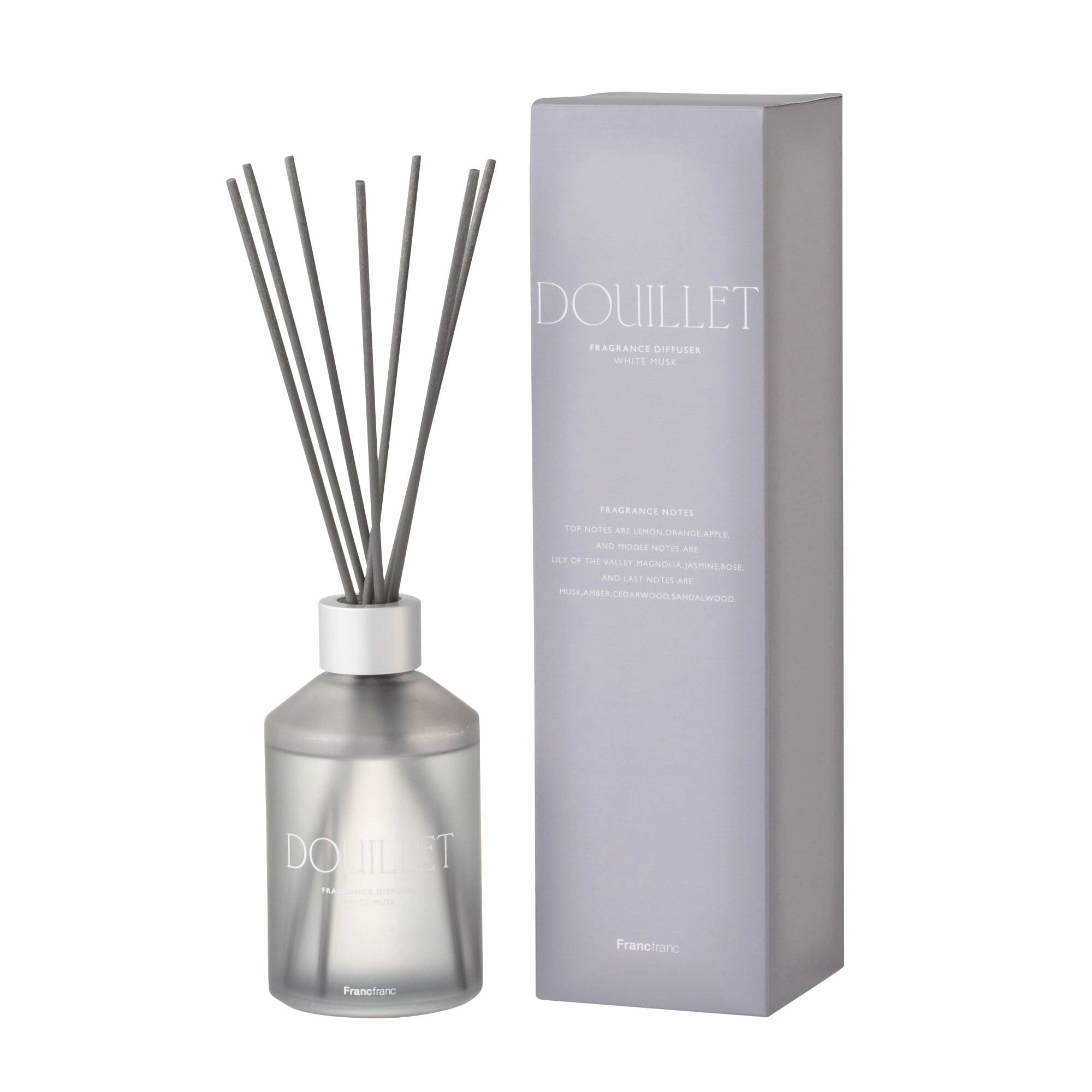 Douillet Fragrance Diffuser Grey (White Musk)decorative vase ,Modern Ceramic Vase for Home Decoration 
