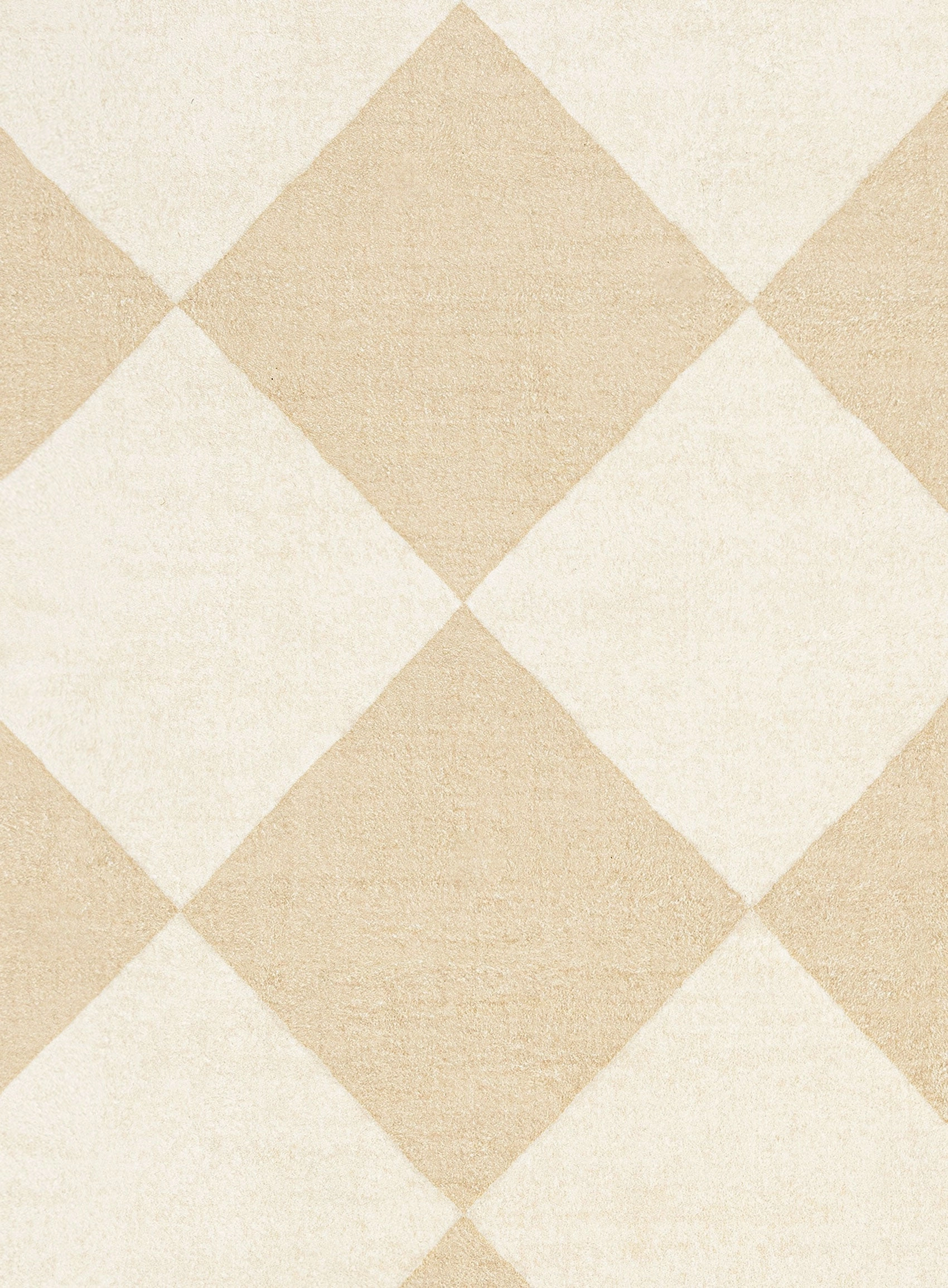 Doutzen Beige Cream Checkered Washable Rug