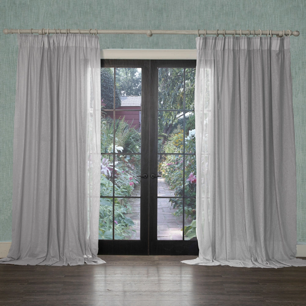 Draper Sheer Pencil Pleat Curtains Smoke