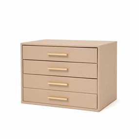 Drawer Jewelry Box 4S  Beigedecorative storage box ,stackable storage box 