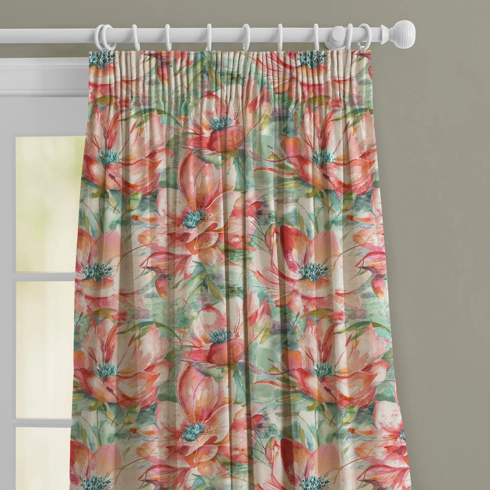 Dusky Blooms Printed Made to Measure Curtains Russett