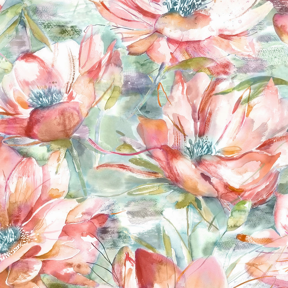 Dusky Blooms Printed Made to Measure Curtains Russett