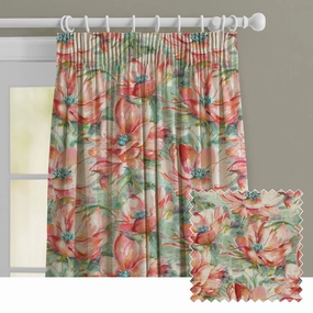 Dusky Blooms Printed Made to Measure Curtains Russettbedding sets ,throw blankets 