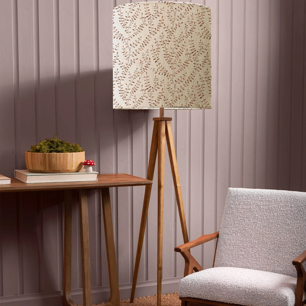 Eden Anna & Aratus Complete Floor Lamp Nut/Siennareplacement lampshade,White Linen Drum Lampshade for Table or Floor Lamp