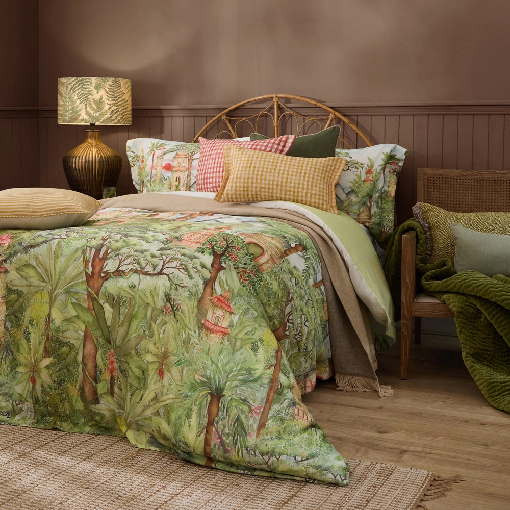 Eden Ruins Printed Duvet Cover Set Greenbedding sets ,throw blankets 