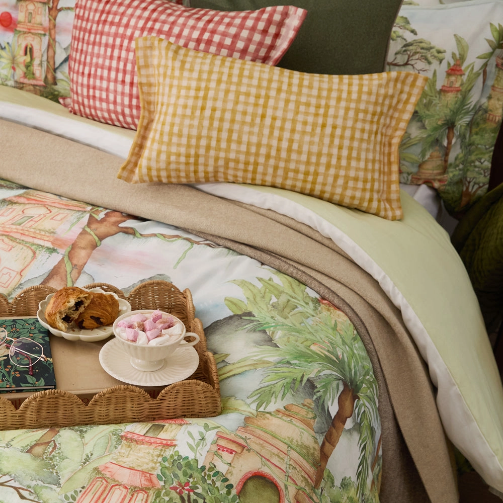 Eden Ruins Printed Duvet Cover Set Green