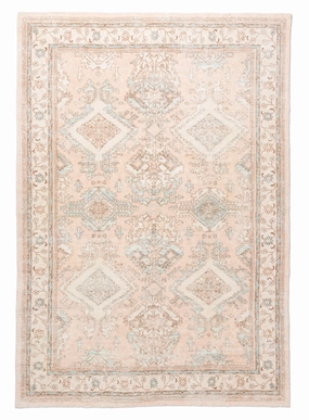 Edwina Peach and Blue Distressed Washable Rug*NO RETURNS UNLESS FAULTYmodern color block patchwork rug