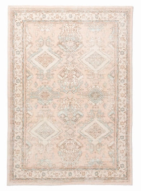 Edwina Peach and Blue Distressed Washable Rug*NO RETURNS UNLESS FAULTYmodern color block patchwork rug