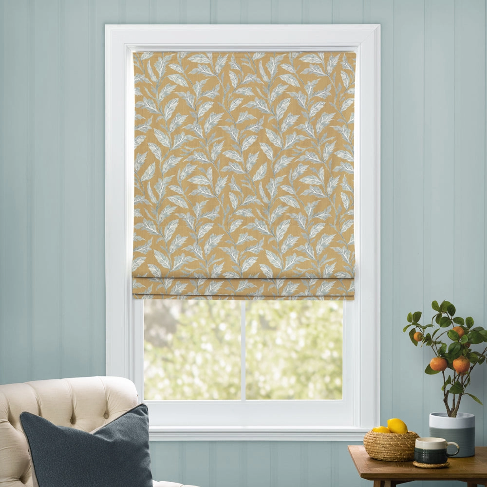 Eildon Printed Cotton Made to Measure Roman Blinds Gold