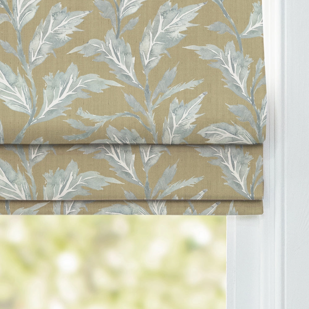 Eildon Printed Cotton Made to Measure Roman Blinds Mustard