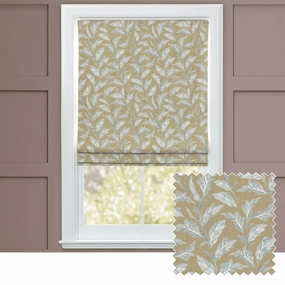 Eildon Printed Cotton Made to Measure Roman Blinds Mustardbedding sets ,throw blankets 