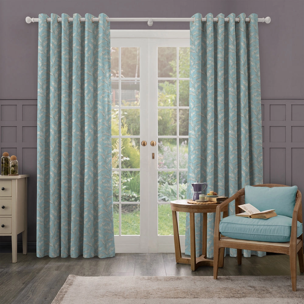 Eildon Printed Made to Measure Curtains Bluebell