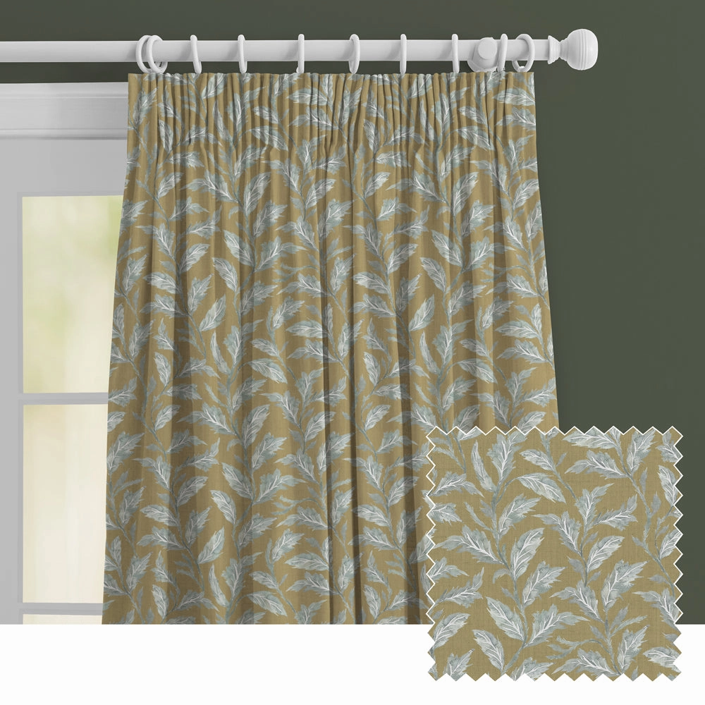 Eildon Printed Made to Measure Curtains Mustardbedding sets ,throw blankets 