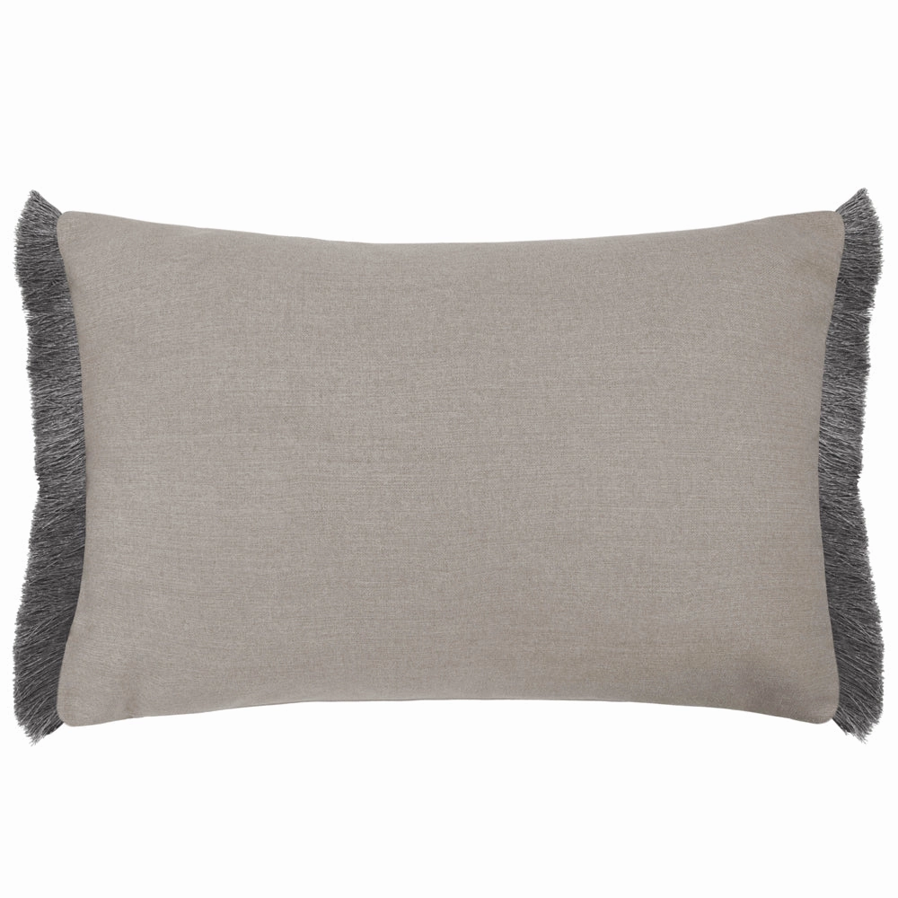 Elai Printed Ruche Fringe Cushion Stone
