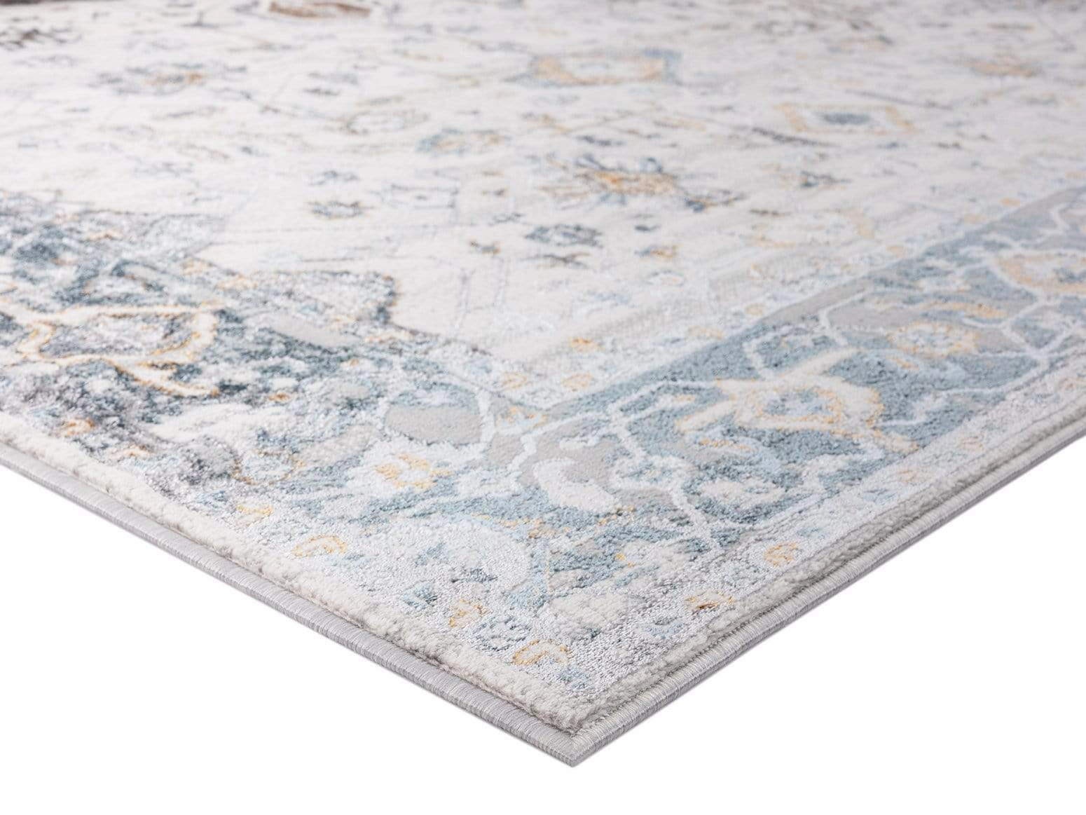 Eleanor Cream Blue and Tan Lustrous Traditional Rug *NO RETURNS UNLESS FAULTY