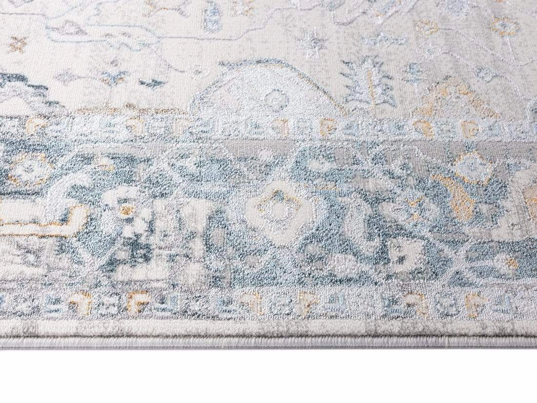 Eleanor Cream Blue and Tan Lustrous Traditional Rug *NO RETURNS UNLESS FAULTY