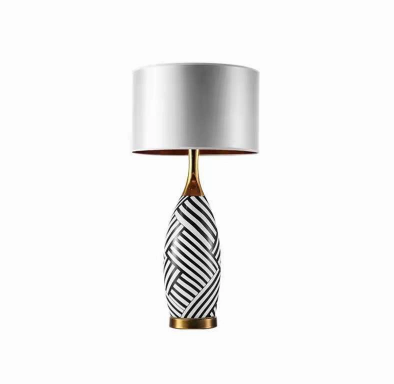 Elegant Black and White Ceramic Table Lamp