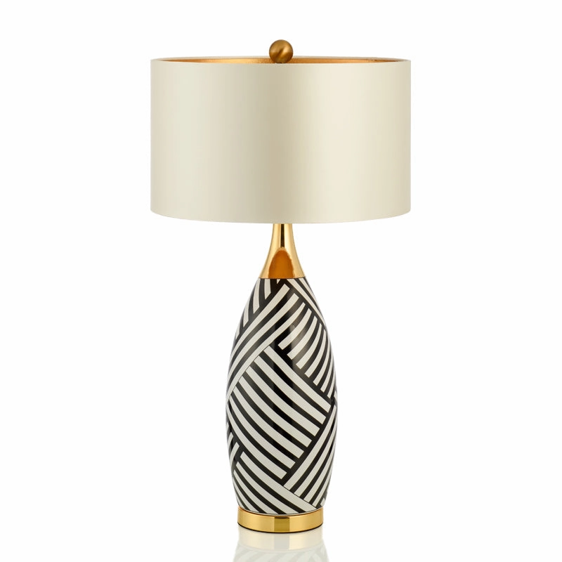 Elegant Black and White Ceramic Table Lamp