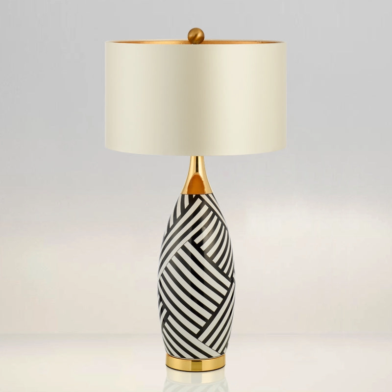 Elegant Black and White Ceramic Table Lamp