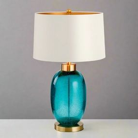 Elegant Blue Glass Table Lamptable lamp,smart table lamp