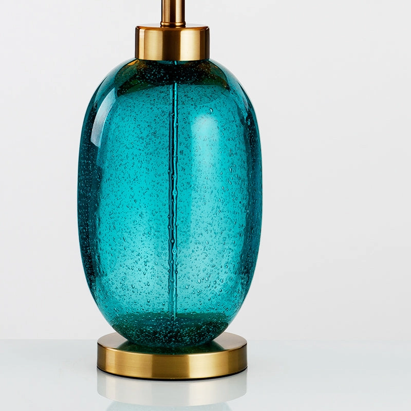 Elegant Blue Glass Table Lamp