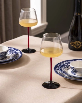 Elegant Red Stem Wine Glass - Set of 2modern kitchen decor ,kitchen dinner set ,dinnerware 