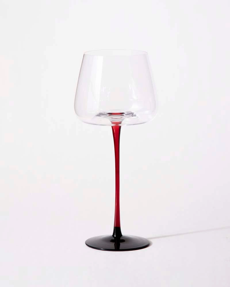 Elegant Red Stem Wine Glass - Set of 2