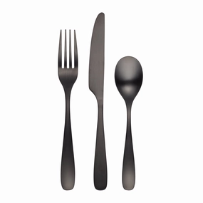 Eliana Black Satin 12 Piece Flatware Seteco-friendly bamboo fiber tableware set 