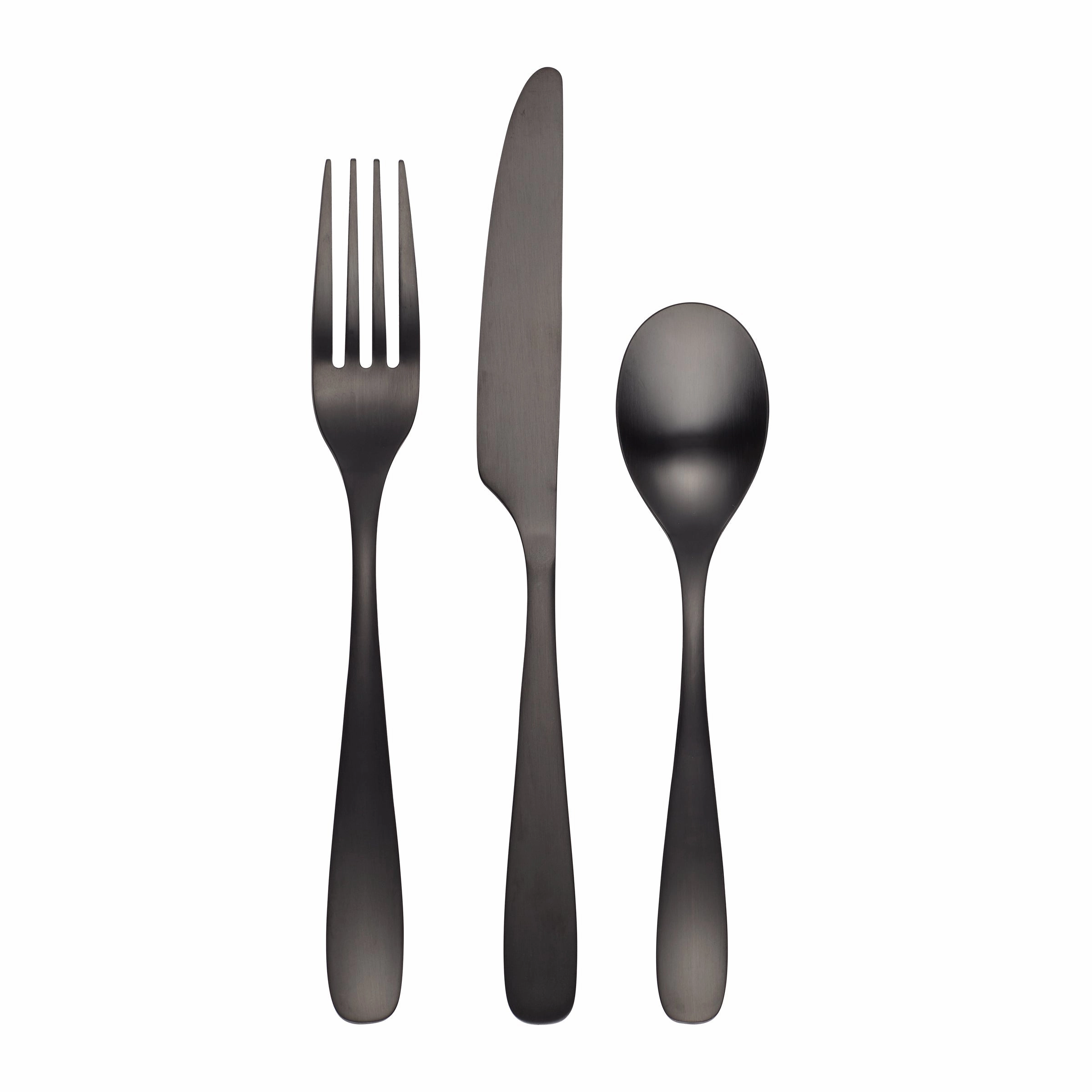 Eliana Black Satin 12 Piece Flatware Seteco-friendly bamboo fiber tableware set 