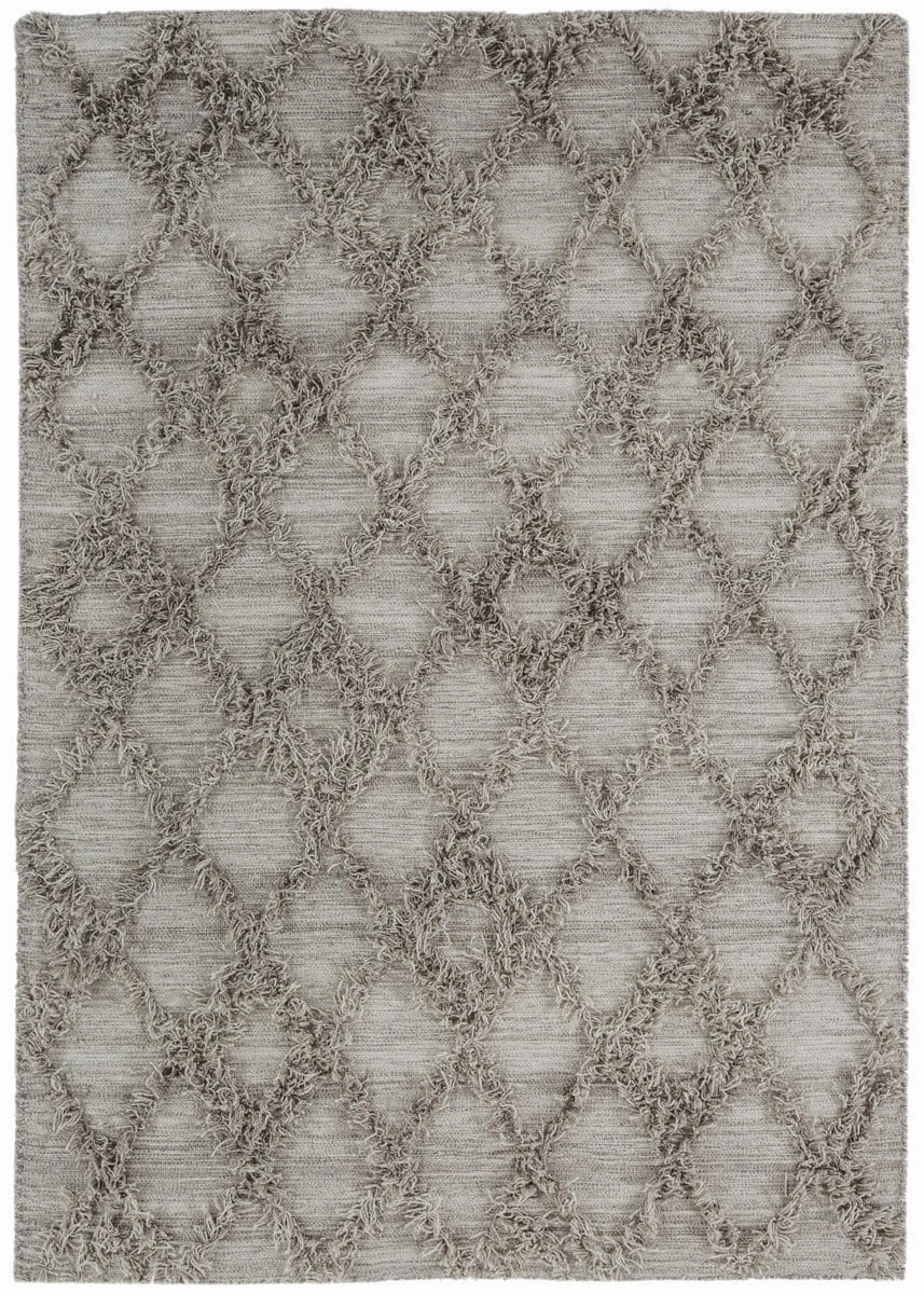 Ellika Diamond Pattern Natural Grey Wool Rug *NO RETURNS UNLESS FAULTYmodern color block patchwork rug