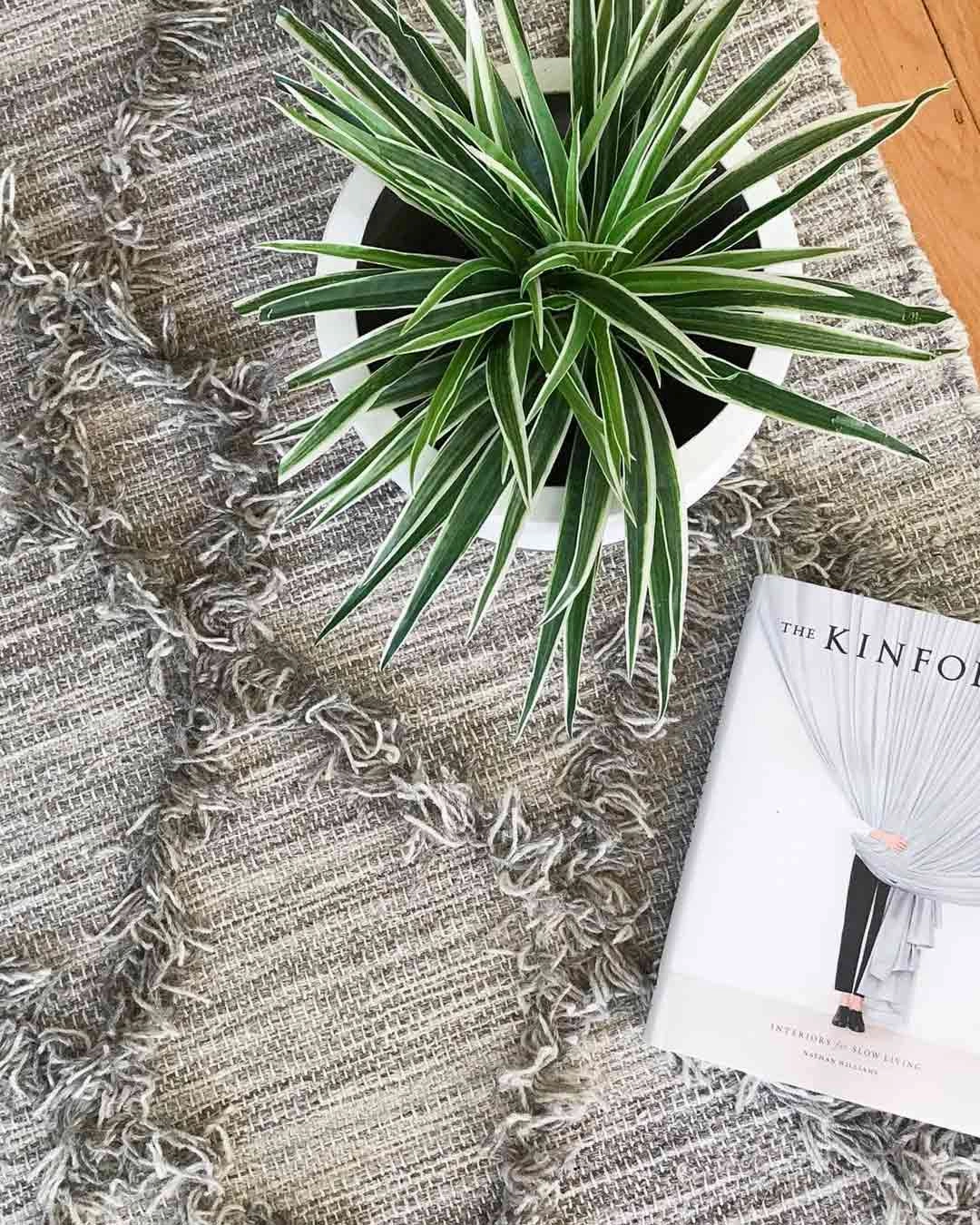 Ellika Diamond Pattern Natural Grey Wool Rug *NO RETURNS UNLESS FAULTY