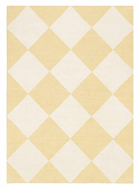 Ellis Yellow Cream Checkered Washable Rugmodern color block patchwork rug