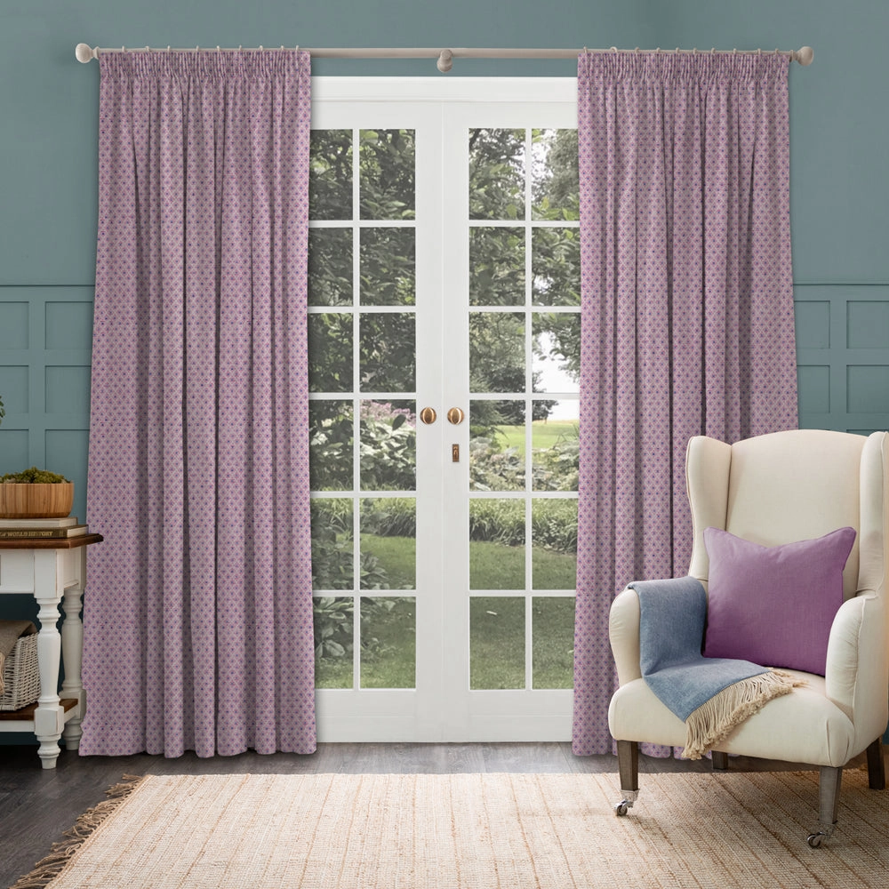 Elmore Woven Jacquard Made to Measure Curtains Heather