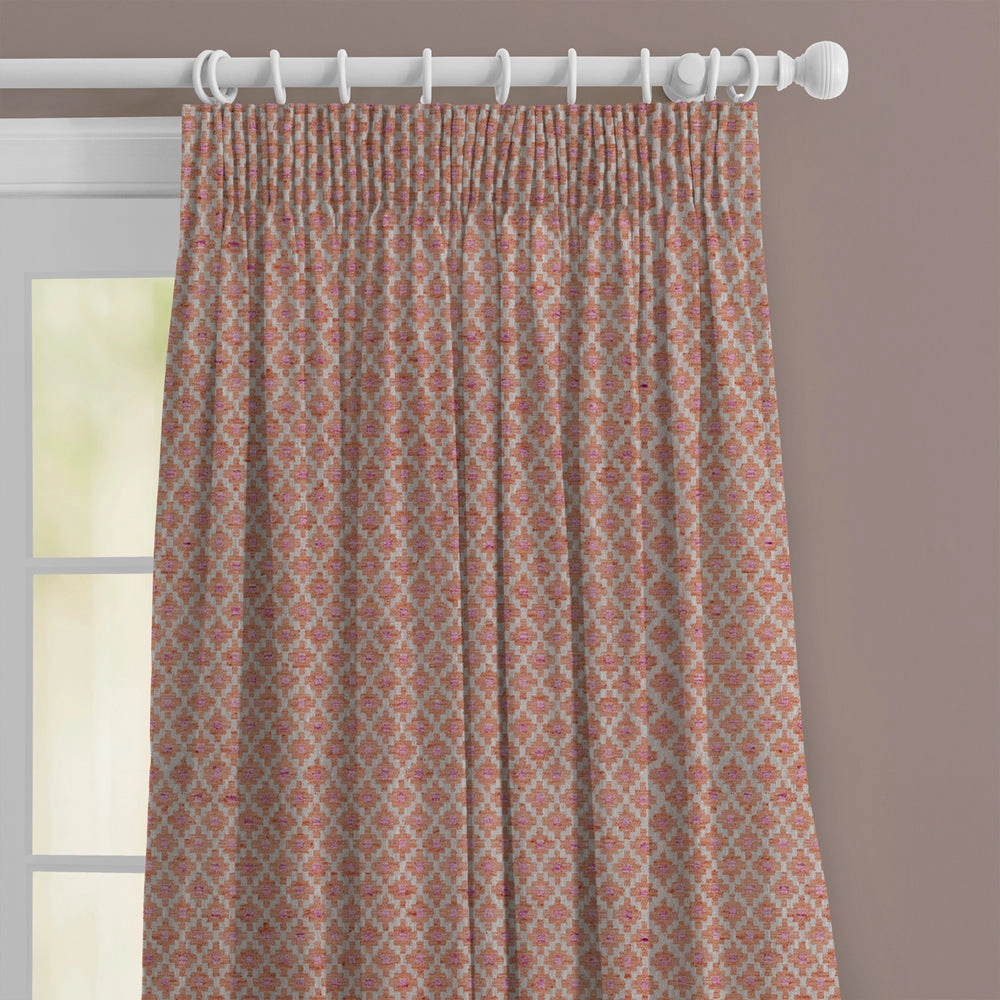 Elmore Woven Jacquard Made to Measure Curtains Russet