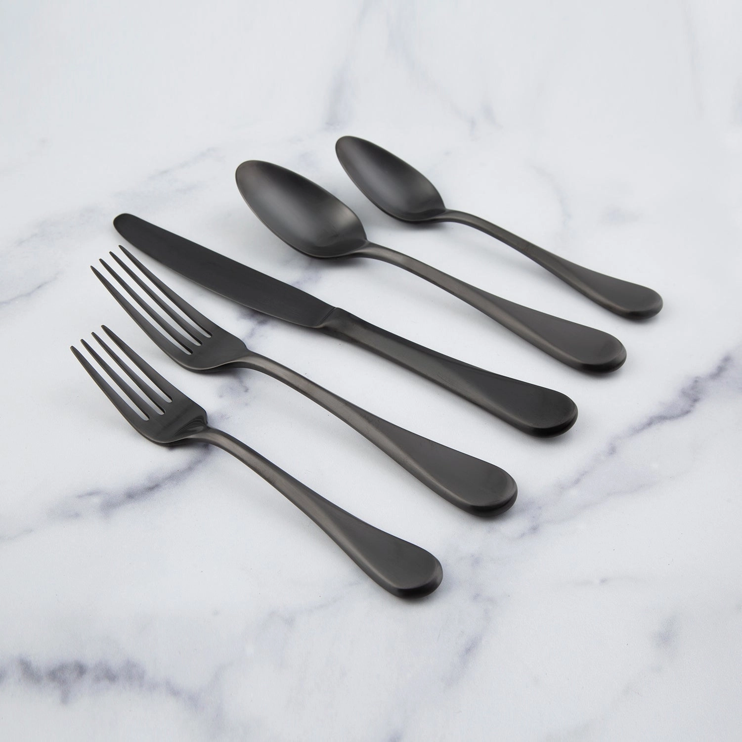 Eloquence Black Satin 20 Piece Flatware Seteco-friendly bamboo fiber tableware set 