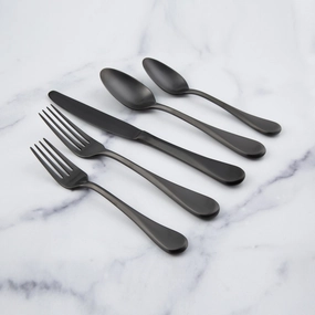 Eloquence Black Satin 20 Piece Flatware Seteco-friendly bamboo fiber tableware set 
