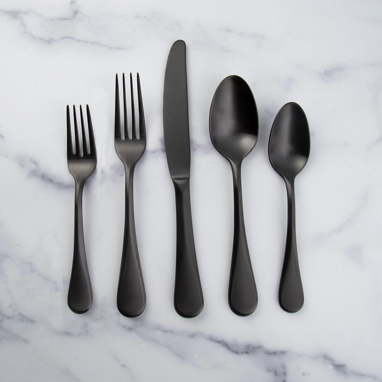 Eloquence Black Satin 20 Piece Flatware Set