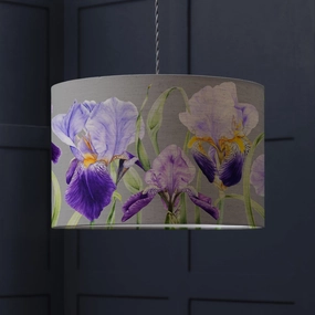 Elva Eva Lamp Shade Damsonreplacement lampshade,White Linen Drum Lampshade for Table or Floor Lamp