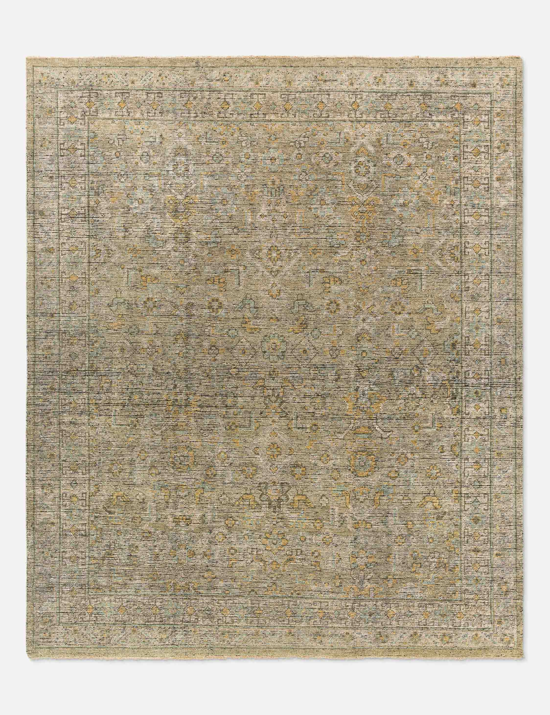Elva Hand-Knotted Wool Rugmodern color block patchwork rug