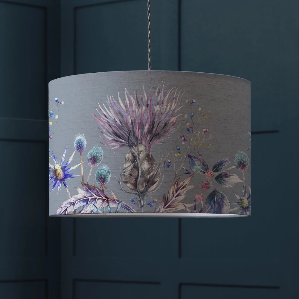 Elysium Eva Lamp Shade Sapphirereplacement lampshade,White Linen Drum Lampshade for Table or Floor Lamp