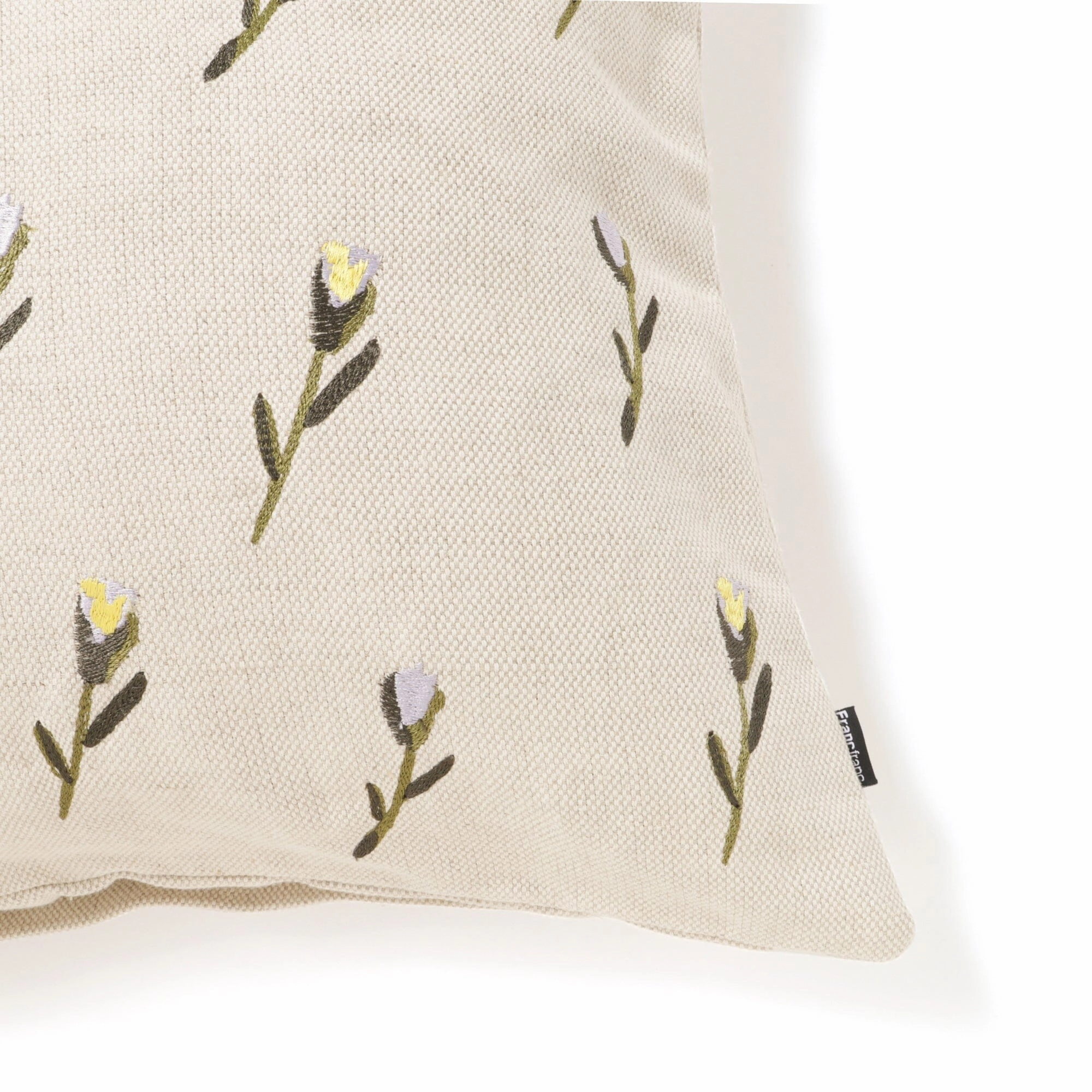 Emb Flower Cushion Cover 450 X 450 Natural