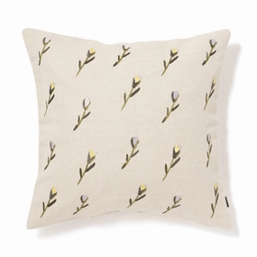 Emb Flower Cushion Cover 450 X 450 Naturalbedding sets ,throw blankets 